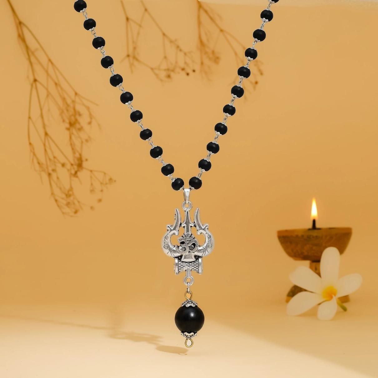 Om Shiva Trishool Karungali Mala